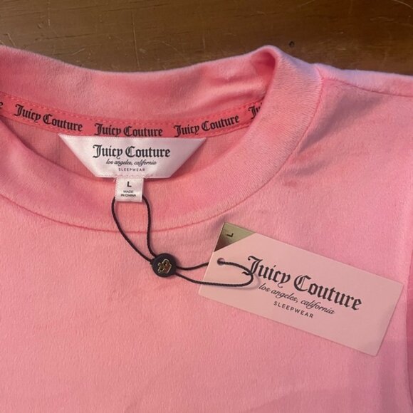 Juicy Couture Pink Lemonade Velour Sleep Top Tank Top NWT Large - Picture 5 of 9